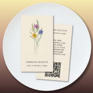 QR Code Wilde Bloem Zakelijke Visitekaart Visitekaartje