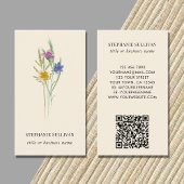 QR Code Wilde Bloem Zakelijke Visitekaart Visitekaartje