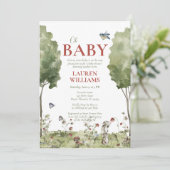 QR Code Wildflower Aardbei OH Baby shower Kaart (Staand voorkant)