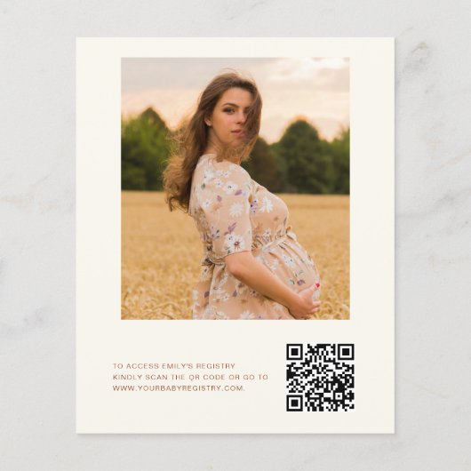 QR Code Wildflower Baby in Bloom Baby shower (Achterkant)