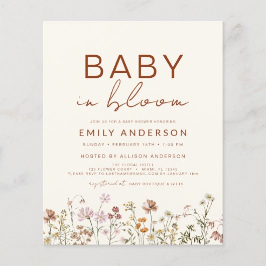 QR Code Wildflower Baby in Bloom Baby shower (Voorkant)