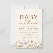 QR Code Wildflower Baby in Bloom Baby shower Kaart (Voorkant)