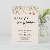 Qr Code Wildflower Baby in Bloom Baby shower Kaart (Staand voorkant)