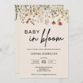 Qr Code Wildflower Baby in Bloom Baby shower Kaart (Voorkant / Achterkant)