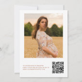 QR Code Wildflower Baby in Bloom Baby shower Kaart (Achterkant)