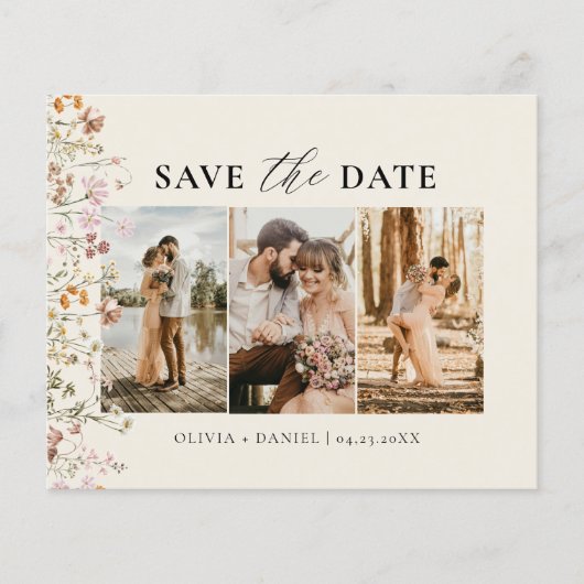 QR Code Wildflower Bewaar de trouwdatum (Voorkant)