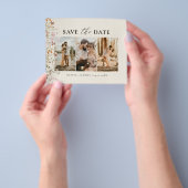 QR Code Wildflower Bewaar de trouwdatum Flyer (Hand)