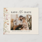 QR Code Wildflower Bloemen Huwelijk Aankondigingskaart (Voorkant)