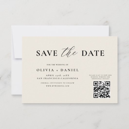 QR Code Wildflower Bloemen Huwelijk Save The Date (Achterkant)