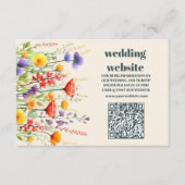 qr code Wildflower Bruiloft Boho Land Bloemen Informatiekaartje (Voorkant)
