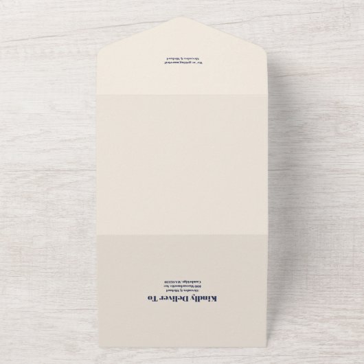 QR Code Wildflower Bruiloft Rustieke Bloemen All In One Uitnodiging (Buitenkant)