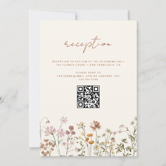 QR Code Wildflower Dooptuin in bloei Kaart (Achterkant)