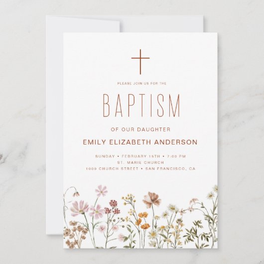 QR Code Wildflower Dooptuin in bloei Kaart (Voorkant)