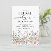 QR Code Wildflower Garden Vrijgezellenfeest Kaart (Staand voorkant)