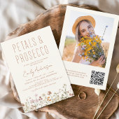 QR Code Wildflower Petals & Prosecco Vrijgezellenf Kaart