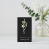 QR Code Wildflower Professional Zwart Visitekaartje (Staand voorkant)
