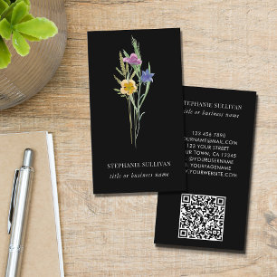QR Code Wildflower Professional Zwart Visitekaartje