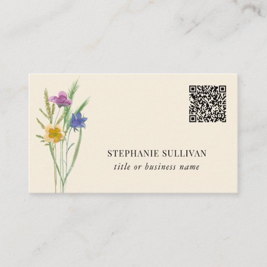 QR Code Wildflower Professioneel Visitekaartje (Voorkant)