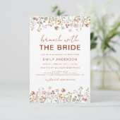 QR Code Wildflower Vrijgezellenfeest Brunch Foto Kaart (Staand voorkant)