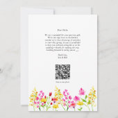 QR Code Wildflower Wedding Bloemen Script Spring Bedankkaart (Achterkant)