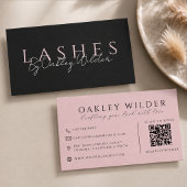 QR Code Wimpertechnicus Blush Roze Zwart Visitekaartje
