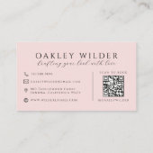 QR Code Wimpertechnicus Blush Roze Zwart Visitekaartje (Achterkant)