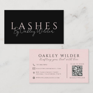 QR Code Wimpertechnicus Blush Roze Zwart Visitekaartje