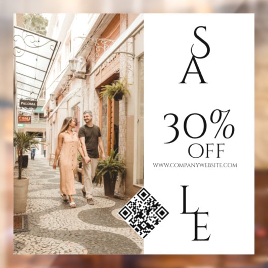 QR-code winkeluitveringsactie Zakelijk Elegant Fot Raamsticker (Vel 2)