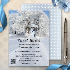 QR Code Winter Wonderland SneeuwVrijgezellenfeest Kaart