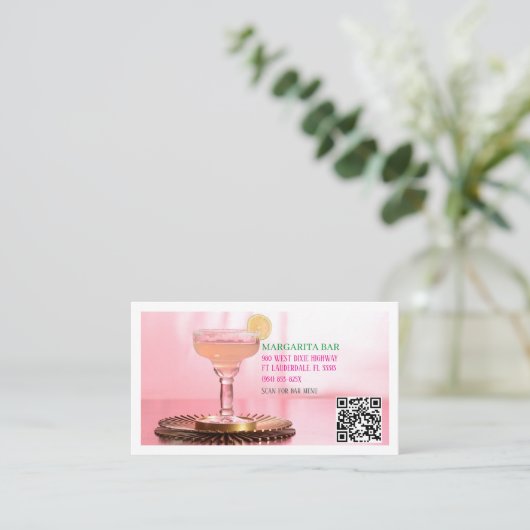 QR Code Wit Bar & Lounge Margarita Visitekaartje (Staand voorkant)