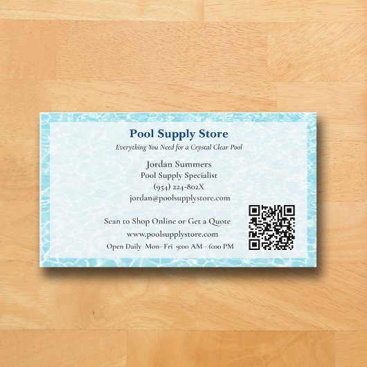 QR Code Wit Blau Zwembad Aannemer   Visitekaartje