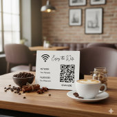QR Code Wit Geniet Van De Wifi Tafel Plaquette Fotoplaat