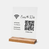 QR Code Wit Geniet van de WiFi Tafelblad Acryl Sig Acryl Bord (Hoek)