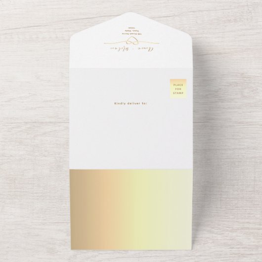 QR Code Wit Goud Trouwen All In One Uitnodiging (Buitenkant)