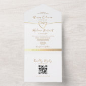 QR Code Wit Goud Trouwen All In One Uitnodiging (Binnen)