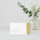 QR Code Wit Gouden Borstel Elegante Professioneel Visitekaartje (Staand voorkant)