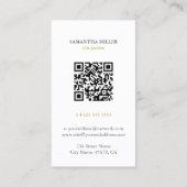 QR Code Wit Grijs Goud Minimalistisch Haar Visitekaartje (Achterkant)