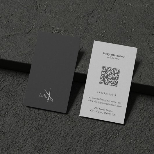 QR code wit grijs minimalistisch haar Visitekaartje