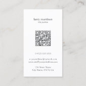 QR code wit grijs minimalistisch haar Visitekaartje (Achterkant)