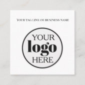 QR Code Wit Logo Eenvoudig Zwart Vierkante Visitekaartje (Voorkant)