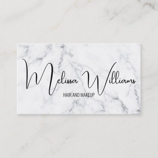 QR-code wit marmer Visitekaartje (Voorkant)