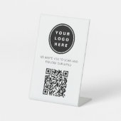 QR Code Wit Menu Logo Modern Restaurant Reclamebord Met Voetstuk (Voorkant)