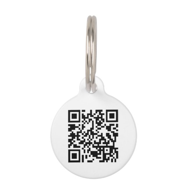 QR Code wit zwart aangepast contact Info hond katk Huisdierpenning (Voorkant)