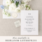 QR Code Wit Zwart Klassiek Monogram Huwelijk Kaart