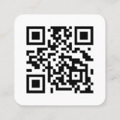QR Code Wit Zwart Volg Scannen om met ons in conta Vierkante Visitekaartje (Achterkant)