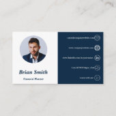 QR Code Witte en Blauwe Financiële Planner Visitekaartje (Voorkant)