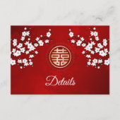 QR-code | Witte Kersenbloesem Chinese bruiloft Informatiekaartje (Voorkant)