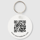 QR Code Witte Logo Website Medewerker Sleutelhange Sleutelhanger (Achterkant)