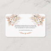 QR-code witte roos Pampasgras trouwwebsite    Visitekaartje (Voorkant)