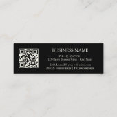 QR Code | Witte Roos Zwart Mini Visitekaartje (Achterkant)
